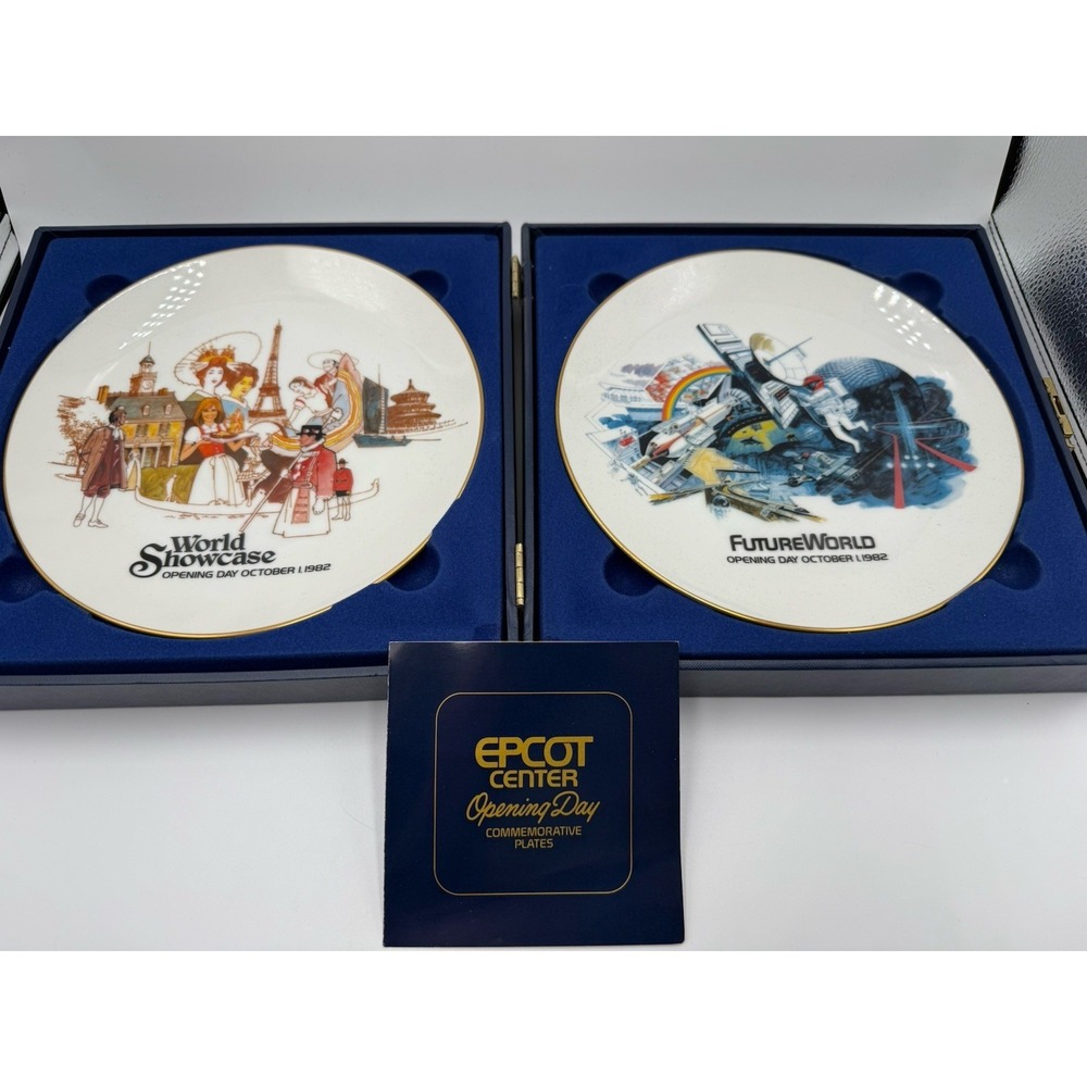 VNTG EPCOT Center Opening Day Commemorative Plate 1982 Future World Set Disney